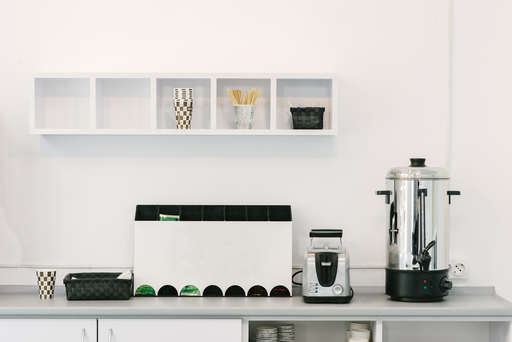 Modern luxury hi-tek black and white kitchen, clean interior design