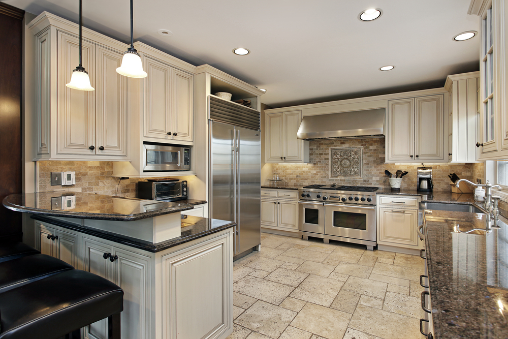 Upscale kitchen with breakfast bar kitchen cleaning carmel indiana